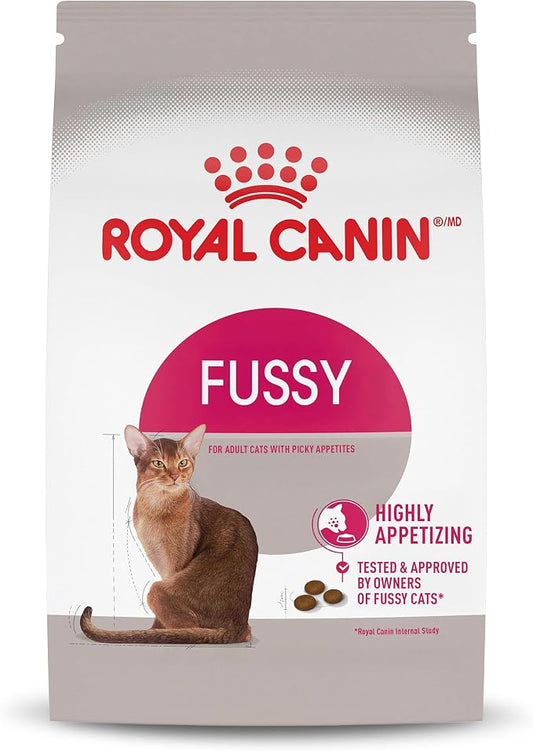 ROYAL CANIN Fussy Dry Cat Food for Adult Cats, Protein-Rich Kibbles for Picky Eaters, Poultry-Based, Supports Healthy Weight and Urinary Health, 7 lb Bag | For Adult Cats With Picky Appetites, Highly Appetizing Kibbles, Developed by Veterinarians