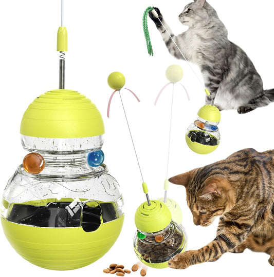 TLKNG Cat Toy for Indoor Cats Wobble Treat Dispenser Ball Kitten Food Dispenser & Puzzle Feeder Balls & Enrichment Toys & Mental Stimulation Interactive Brain Game
