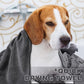 Chumia 4 Pack Microfiber Dog Towels, 30 x 50 Inch, Gray | Absorbent Grooming Cloth After Bath Drying, Soft with Embroidered Paw Design, Quick Dry for Small Medium Large Pets